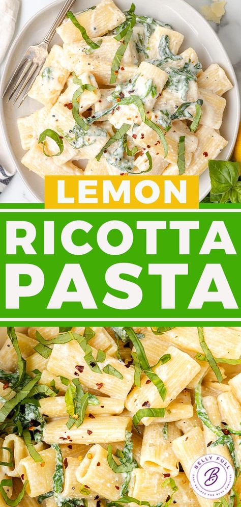 This Lemon Ricotta Pasta recipe is fresh, light, citrusy and creamy. A super deliciously simple dinner that comes together in just 20 minutes.