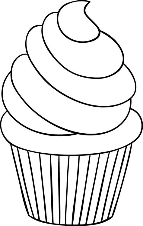 Cupcake Templates Cutouts Cupcake Template Printable, Cupcake Cakes Templates, Cupcake Topper Template Free Printables, Cupcake Template Free Printable, Cupcake Cutout Template, Cupcake Art Project, Drawings Of Cupcakes, Cupcake Cutout, Cupcakes Templates