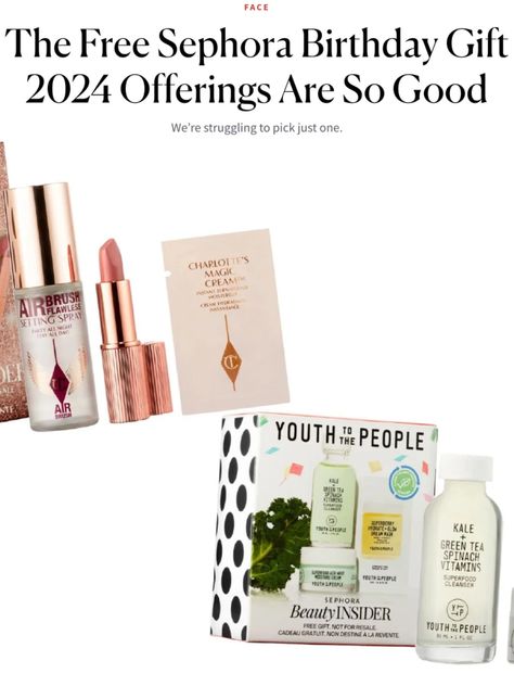 Sephora has just unveiled its 2024 birthday gift offerings—one of the biggest perks for Beauty Insider members. Members can redeem their gift any time during their birth month for free at Sephora, Sephora at Kohl’s location, or online with a minimum $25 purchase. If you’re not yet a member that doesn’t mean you need to miss out. You can sign up for free on Sephora.com. Sephora Birthday Gift 2024, Best Sephora Products, Sephora Birthday Gift, Free Sephora, Free Birthday Gifts, Birthday Rewards, Beauty Inside, Birth Month, Free Birthday Stuff