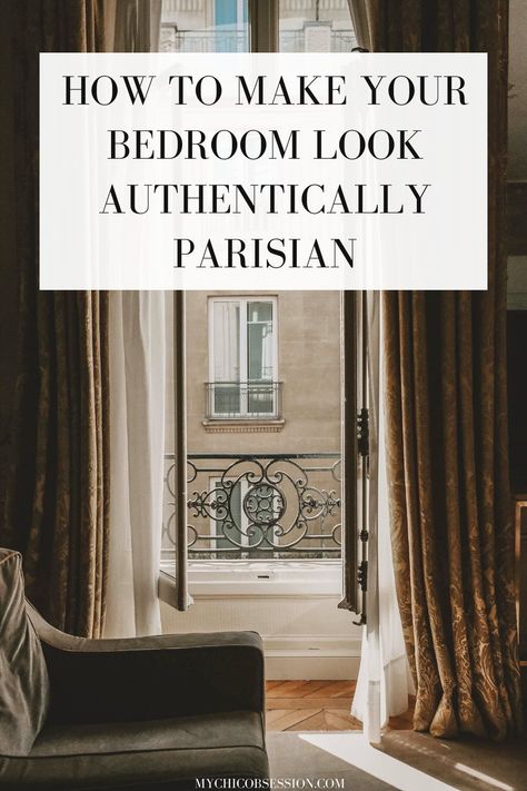 A typical Parisian bedroom has lavish decorative items and classic features-from ornate moldings, high ceilings, white walls, iron bed frames, and herringbone oak floors, it’s no wonder we all dream about waking up in a French-themed bedroom! If you are looking to give your room a comfortable touch and chic style, then check out these Paris bedroom ideas that will inspire you to give your master bedroom or guest rooms a whole new look. French Interior Bedroom Design, French Bohemian Bedroom, French Country Chic Bedroom, Small Parisian Bedroom, French Parisian Bedroom, Iron Beds Bedroom Decorating Ideas, Parisian Modern Bedroom, French Countryside Bedroom, Paris Style Bedroom