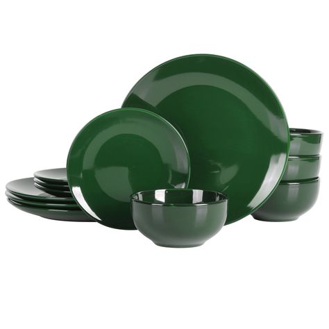 Green Dinnerware Set, Green Dinnerware, Dishware Sets, Home Cooked Meals, Ceramic Dinnerware Set, Green Plates, Stoneware Dinnerware Sets, Stoneware Dinnerware, Dish Sets