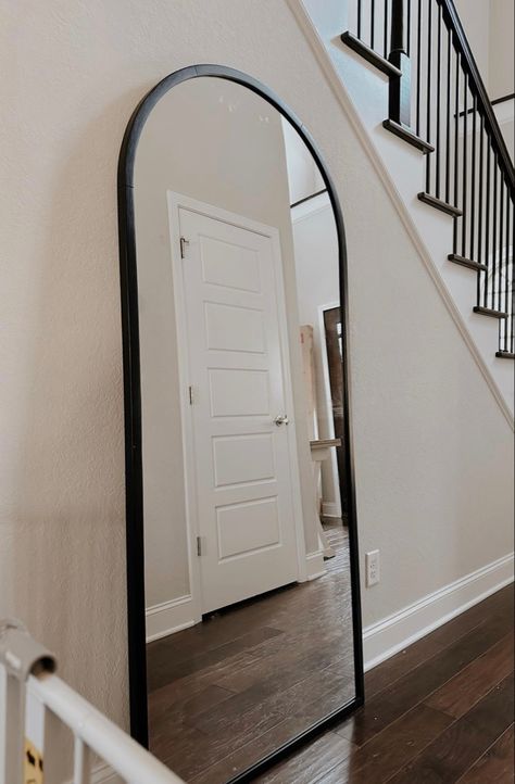 Urban outfitters | mirror | hallway mirror | urban | black mirror | floor length mirror Floor Mirror Black Frame, Urban Outfitters Mirror, Hallway Decorating Colours, Mirror Floor Length, Mirror For Hallway, House Hallway, Mirror Hallway, Mirror Floor, Floor Length Mirror