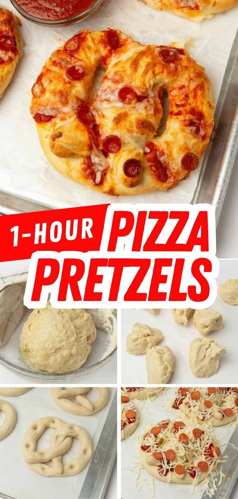 1-Hour Pizza Pretzels Pizza Pretzel, Homemade Pancake Mix, Banana Bread Loaf, Cheesy Pizza, Pretzels Recipe, Homemade Muffins, Homemade Pancakes, Easy Pizza, Pizza Bake