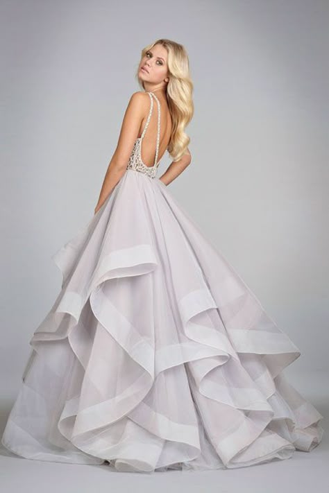 Back View Hayley Paige Bridal, Colored Wedding Gowns, Hayley Paige Wedding, Unconventional Wedding Dress, Hayley Paige, Lavender Wedding, Bridal Fashion Week, Princess Wedding Dresses, Gorgeous Gowns