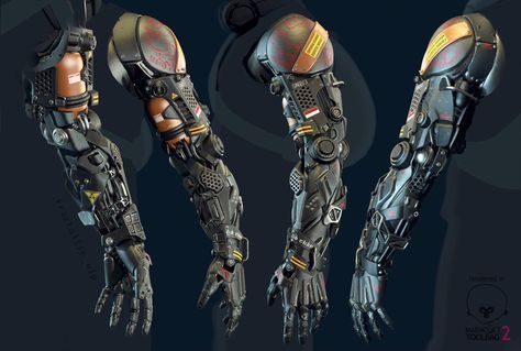 Cybernetic Arm, Robot Hand, Sci Fi Design, Sci-fi Armor, Future Soldier, Red Vs Blue, Arte Robot, 3d Modelle, A Robot