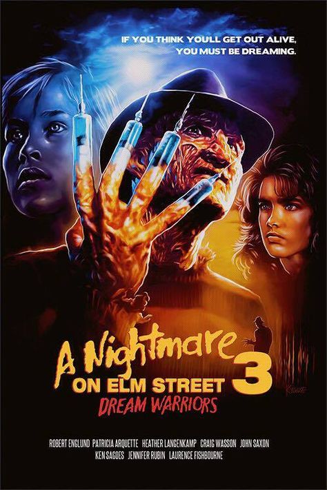 A Nightmare on Elm Street 3 Dream Warriors Classic Horror Movies Posters, Dream Warriors, Robert Englund, 80s Horror, Horror Movie Icons, Horror Artwork, Best Horror Movies, A Nightmare On Elm Street, Horror Posters