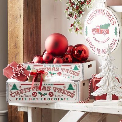 JOLLY BY GOLLY | Shop Sales Events Antique Farmhouse Christmas Crate, Frosted Christmas Tree, Reindeer Figurine, Christmas Vignettes, Letter Wall Art, Bathroom Counter, Sleigh Bell, Christmas Tree Farm, Holiday Books