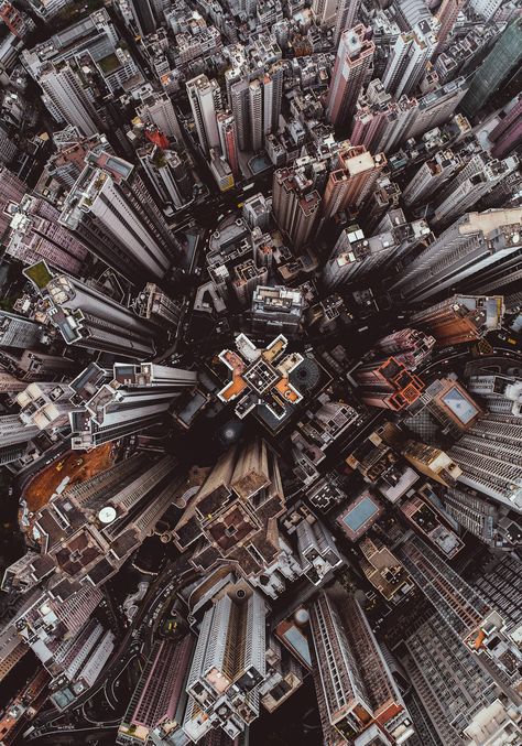 Manmade Patterns and Uncanny Shadows Photographed From Above by JP and Mike Andrews | Colossal Aerial Perspective, Abstract Architecture, Hong Kong Island, Top View, Architecture Art, Hong Kong, Architecture, Art