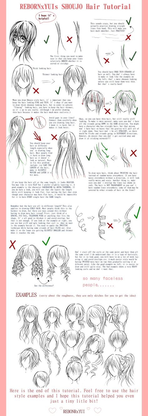 How to Draw Shoujo Style Hair by REBORNxYUI on DeviantArt Shoujo Hair, Shoujo Style, How To Draw Anime, Draw Hair, Manga Tutorial, Manga Hair, Draw Manga, Drawing Hair, Anime Tutorial