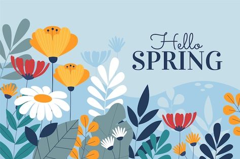 Spring Banner Design, Spring Illustration Design, Spring Design Graphic, Spring Flowers Illustration, Wallpaper Edgy, Spring Vector, Floral Print Background, Spring Banner, Watercolor Flowers Pattern