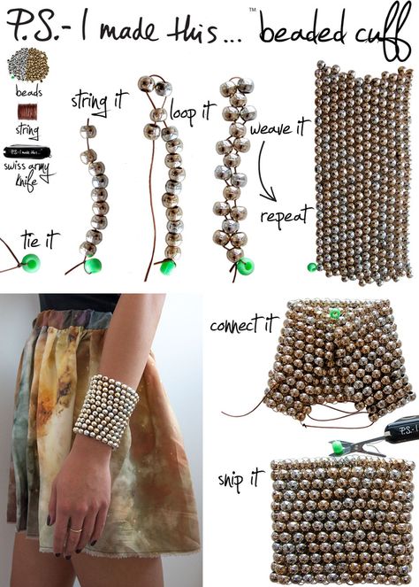 Beaded Cuff. I 8 Totally Portable Projects For Your Summer Road Trip Cuffs Diy, Dreamcatcher Diy, Square Stitch, Diy Beaded Bracelets, Jewelry Tips, Diy Jewlery, Beaded Cuff Bracelet, Beaded Cuff, Stitch 2