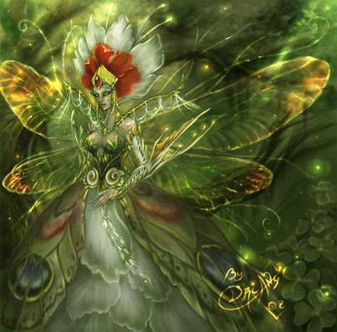 Green Queen Faery by ~driany on deviantART ... fairy Celtic Fairy, Faery Queen, Fairy Illustration, Green Queen, Fairy Pictures, Fairy Queen, Love Fairy, Fairies Elves, Fantasy Pictures