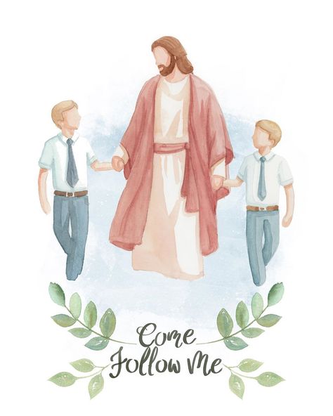 LDS Paintings and Portraits on Instagram: “We've asked you if you wanted this option of the Saviour walking with two children and the answer was yes! So here it is! More options will…” Lds Paintings, Walking With Jesus, Lds Artwork, Child Boy, Lds Primary, The Savior, General Conference, Beautiful Watercolor, Boy And Girl