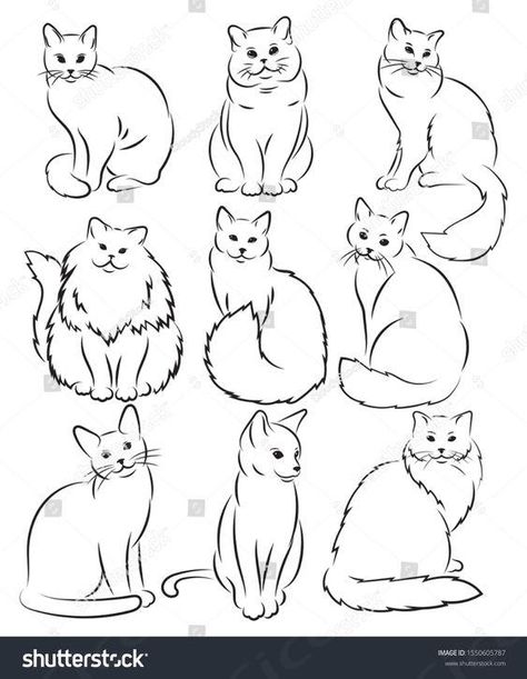 Find Cat Line Drawing stock images in HD and millions of other royalty-free stock photos, illustrations and vectors in the Shutterstock collection. Thousands of new, high-quality pictures added every day.
 ... daha fazla Fluffy Cat Silhouette Tattoo, Cute Cat Outline Drawing, Fluffy Cat Line Drawing, Fluffy Cat Outline, Cat Single Line Drawing, Cat Drawing Lineart, Cat Line Drawing Simple, Cat Line Drawing Tattoo, Vet Mural