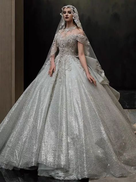 Middle Eastern Wedding, Shiny Wedding Dress, Civil Wedding Dresses, Civil Wedding, Empire Style, Middle Eastern, Bride Dress, Bridal Gowns, Wedding Gowns