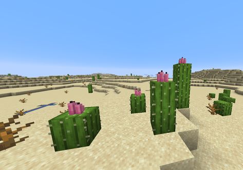 Minecraft Plant Decor, Minecraft Cactus, Minecraft Plants, Cacti Flower, Construction Minecraft, Build Minecraft, Minecraft Garden, Minecraft Decoration, Mc Builds