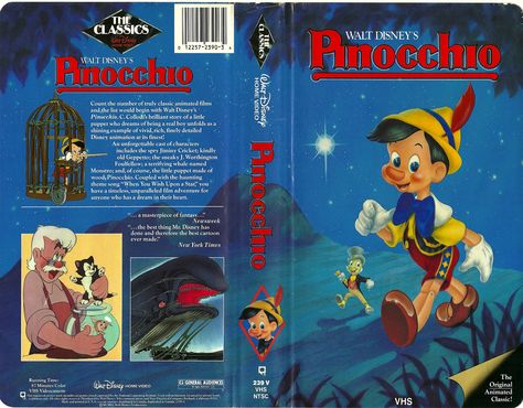 Disney Classics: Pinocchio DVD/video cover Vhs Cover, Video Cover, Vhs Box, Barbie Printables, Dvd Cover, Dollhouse Printables, Miniature Printables, Disney Gif, Puppet Making