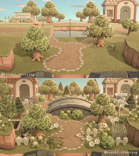 Acnh Island Cottagecore Entrance, Animal Crossing Land Ideas, Cute Acnh Entrance Ideas, Acnh Cottage Core Entrance, Acnh Island Entrance Ideas Cottagecore, Acnh Island Design Ideas Entrance, Acnh Entrance Inspiration Cottage Core, Animal Crossing Cottagecore Entrance, Acnh Town Entrance