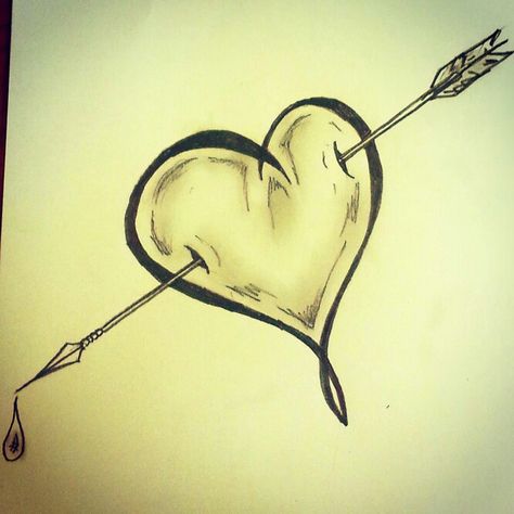 Heart / Arrow tattoo sketch by - Ranz Arrow Sketch, Arrow Through Heart, Arrow Artwork, Arrow Quote, Heart Arrow Tattoo, Doodle Paint, Draw Doodle, Arrow Tattoo, Cupids Arrow