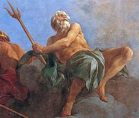 Poseidon Poseidon Painting, Apotheosis Of Hercules, Greek Gods Art, Poseidon Greek Mythology, Greek God Poseidon, Sea God, Gods Art, Rome Art, Greek Gods And Goddesses