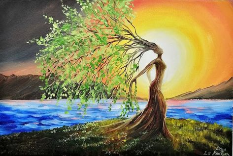 Mother Earth Painting Tree of Life Oil Painting Goddess - Etsy UK Mother Earth Painting, Mother Nature Painting, Painting Goddess, Painting Tree Of Life, Goddess Painting, Earth Painting, Gaia Goddess, Tree Of Life Painting, Earth Goddess