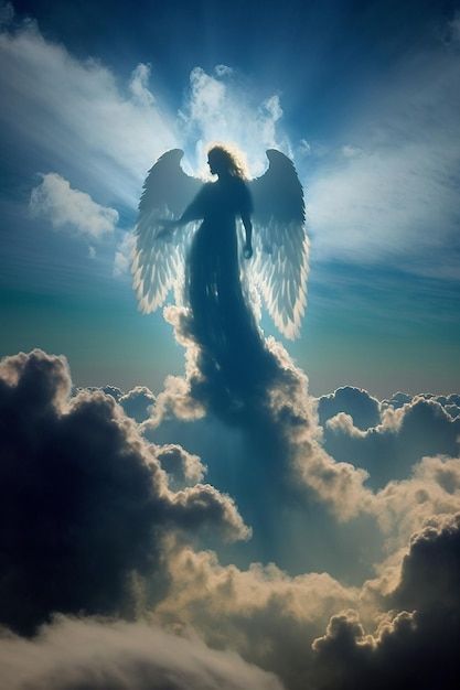 Foto Ángel en el cielo de las nubes. ia ... | Premium Photo #Freepik #photo #alas-blancas #alas-angel #angelical #mujer-rezando Guardian Angel Pictures, Angel Flying, Spiritual Photos, Real Angels, Heaven Art, Religious Pictures, Angel Images, Cloud Drawing, Jesus Christ Images