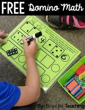 Domino Addition Kindergarten, Domino Math, Kinder Math Centers, Teach Addition, Number Facts, Centers Kindergarten, Math Tubs, Projects School, Decomposing Numbers