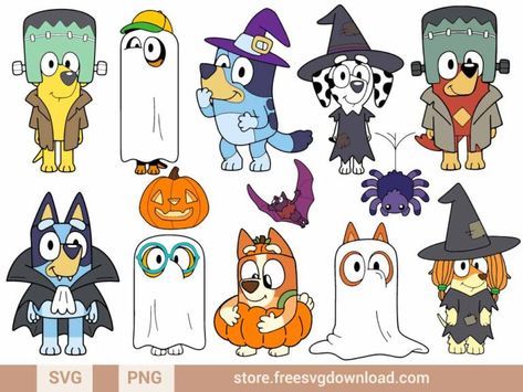 Free Bluey Svg, Bluey Wallpapers, Harp Art, Disney Princess Halloween, Bluey Halloween, Nightmare Before Christmas Pumpkin, Paw Patrol Christmas, Imprimibles Halloween, Christmas Pumpkins