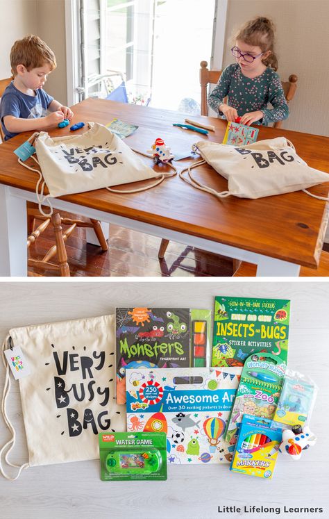 Read about using busy bags for travel with kids. Featuring ideas for preschoolers, toddlers and 2 year olds, you're sure to find ideas for your next trip, airplane trip, road trip, camping or even wedding! Party Bags Ideas, Travel Bags For Kids, Travel Kit For Kids, Busy Bags For Kids At Wedding, Kids Busy Bags Wedding, Travel Activity Kits For Kids, Wedding Busy Bags For Kids, Travel Busy Bags, Busy Bag Activities