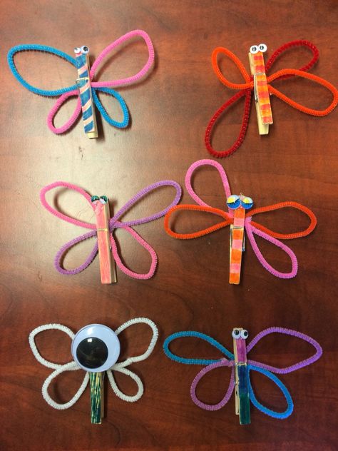 Peg Butterfly, Gems Crafts, Butterfly Activities, Butterflies Activities, After School Care, Gem Crafts, Summer 22, Clothespins, Art Activities