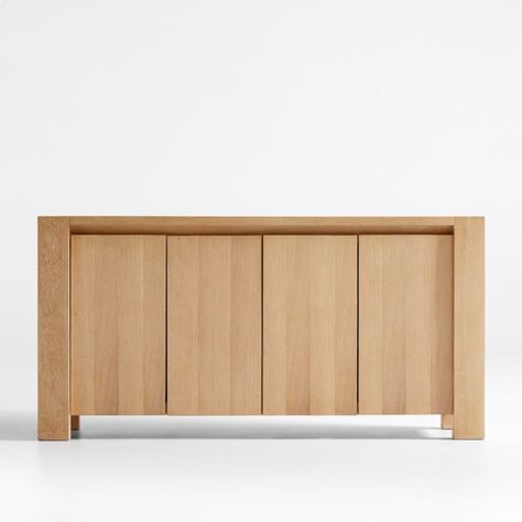 Terra Natural Oak Sideboard + Reviews | Crate & Barrel | Crate & Barrel Flat Front Door, White Oak Sideboard, Oak Storage Bench, Solid Wood Sideboard, Large Sideboard, White Oak Wood, Teak Sideboard, Oak Sideboard, Wood Sideboard