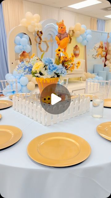 Chicago Event Decor: A-One on Instagram: "Simple Winnie the pooh baby shower.

We get so many inquiries about  we get our products from, Looking to be inspired shop at www.inspiredbyaone.com 

#winniethepooh #winniethepoohtheme #winniethepoohbabyshower #forestbabyshower #winniethepoohideas #winniethepoohdecorations #babyshowerideas #tiktok #viralvideo #viraltiktok #fyp #fypシ゚viral #foryoupage #100acrewoods #winniethepoohforest #babyshower #winniethepoohbook #storybook #poohbearbabyshower" Winnie The Pooh Baby Shower Ideas, Baby Shower Winnie Pooh, Winnie The Pooh Baby Room Walmart, Winnie The Pooh Gender Reveal Honey Pot, Whinne Pooh Baby Shower Girl, A Little Hunny Is On The Way Back Drop, Baby Shower Whinnie The Poo, Forest Baby Showers, Winnie The Pooh Themes