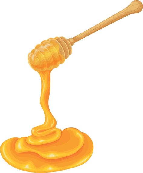 Honey. An image of honey dripping from a honey spoon. Sweet bee honey. Vector illustration isolated on a white background Honey Wand, Honey Dripping, Honey Spoons, Bee Honey, Background Background, Graphic Elements, Background White, Pistachio, White Background