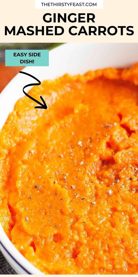 Try these ginger mashed carrots for a twist on traditional mashed potatoes. It is a delicious, easy-to-make carrot side dish. Mashed Carrots Recipe, Mashed Carrots, Carrot Side Dish, Ginger Carrots, Carrot Recipes Side Dishes, Recipes Side Dishes, Carrots Side Dish, Easter Side Dishes, Carrots Recipe