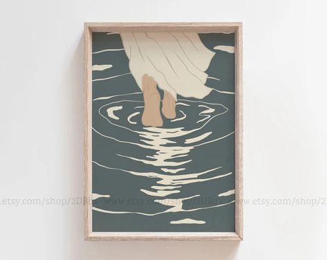 2DBox - Etsy Water Bible Verse, Christian Art Painting, Jesus Walking On Water, Jesus Walking, Bible Artwork, Walking On Water, Modern Christian Art, Jesus Wall Art, Wall Art Christian