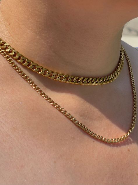 Gold Cuban Link Chain Women, Cuban Choker, Wide Necklace, Cuban Necklace, Gold Cuban Link Chain, Cuban Link Necklace, Cuban Chain Necklace, Chain Necklace Gold, Cuban Link Chain Necklaces