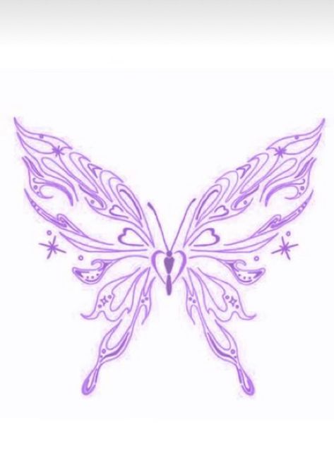 Sigil Butterfly Tattoo, Purple Butterfly Tattoo Outline, Water Butterfly Tattoo, Wispy Butterfly Tattoo, Small Purple Tattoo, Butterfly With Heart Tattoo, Black And Purple Tattoos, Eye In Heart Tattoo, Purple Ink Tattoos