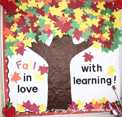 Fall In Love With Learning, Door Bulletin Boards, Fall Bulletin Board, Teacher Bulletin Boards, Fall Bulletin Boards, Preschool Bulletin, Church Bulletin Boards, Library Bulletin Boards, Preschool Bulletin Boards