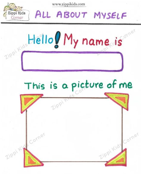 About Myself Worksheet, All About Myself, Movement Songs For Preschool, About Me Printable, All About Me Project, Fact Family Worksheet, About Me Worksheet, Me Worksheet, Counting Worksheets For Kindergarten