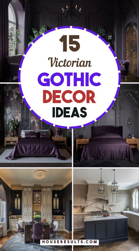 Victorian Gothic decor is a fusion of elegance and drama, and if you love any of those, then Victorian Gothic decor is perfect for you. It is quite a unique style, and the composition would not only envelop and enchant the atmosphere of your home but also provide you with a sophisticated yet mysterious ambiance. Modern Gothic Home Interiors, Goth Home Decor Diy, Gothic Decor Diy, Romantic Gothic Home Decor, Modern Gothic Home, Gothic House Decor, Gothic Bathroom Ideas, Gothic Home Decor Ideas, Victorian Gothic Home Decor