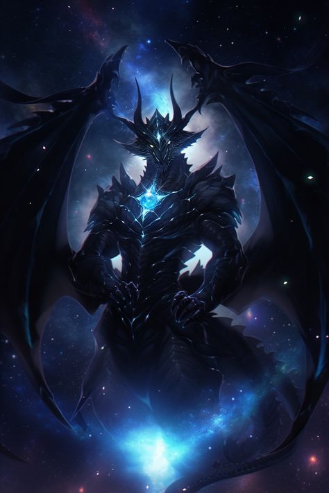 Cosmic Dragon Fantasy Art, Dark Magic Fantasy Art, Demon Of Greed, Astral Dragon, Cosmic Monster, Void Dragon, Cosmic Dragon, Spirit Dragon, Galaxy Dragon