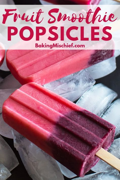 How To Make Popsicles, Smoothie Popsicles Recipes, Fudgsicle Recipe, Smoothie Truck, Blueberry Yogurt Smoothie, Popcicles Recipes, Bariatric Protein, Homemade Fruit Popsicles, Breakfast Popsicles