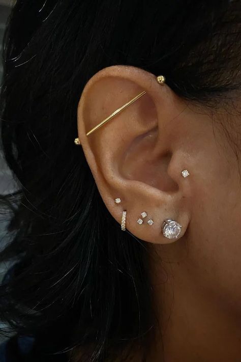 Biggest Piercing Trends of 2021, According to Celebrity Pro Body Electric Tattoo, Keith Thompson, Inner Ear Piercing, Ear Piercing Combinations, Constellation Piercings, Brian Keith, Types Of Ear Piercings, Multiple Ear Piercing, Ear Piercings Helix