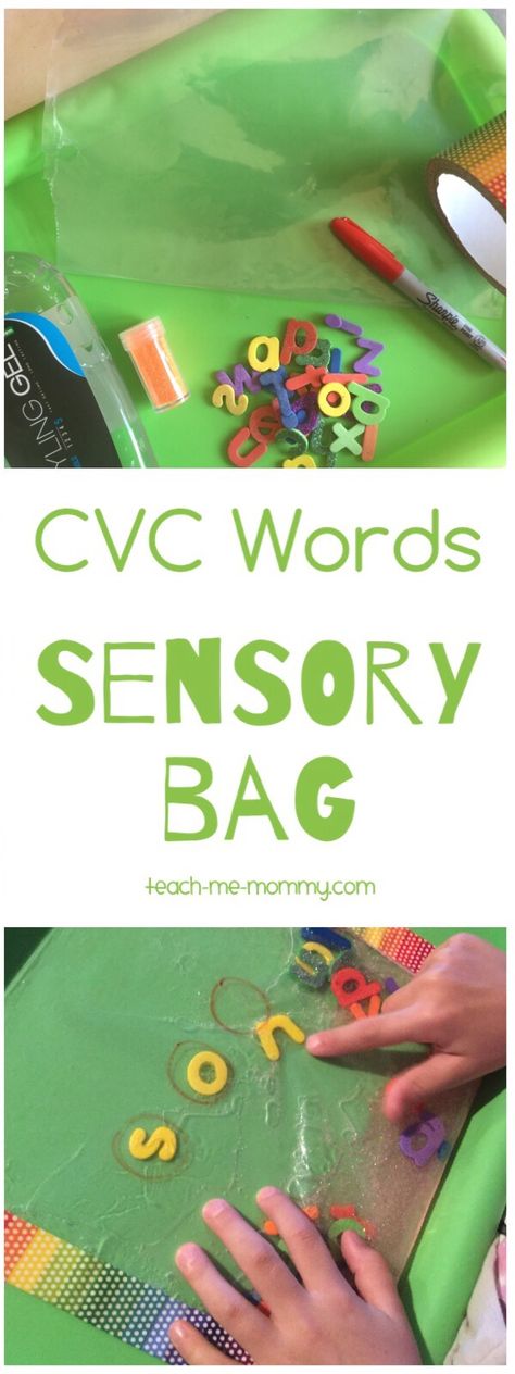 CVC Words Sensory Bag - Teach Me Mommy Early Reading Activities, Multisensory Teaching, Sensory Bag, Early Reading Skills, Preschool Reading, Teaching Phonics, Kids Learning Activities, Early Literacy, Cvc Words