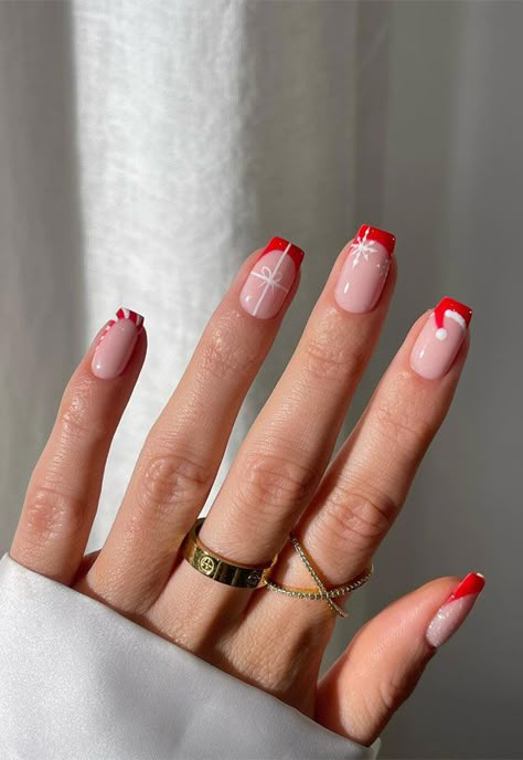 Christmas Nails2024, Christmas Nails Ideas, Christmas Nails 2023, Candy Cane Nails, Red Christmas Nails, November Nails, Holiday Nail Designs, Winter Nails Acrylic, Christmas Nails Easy