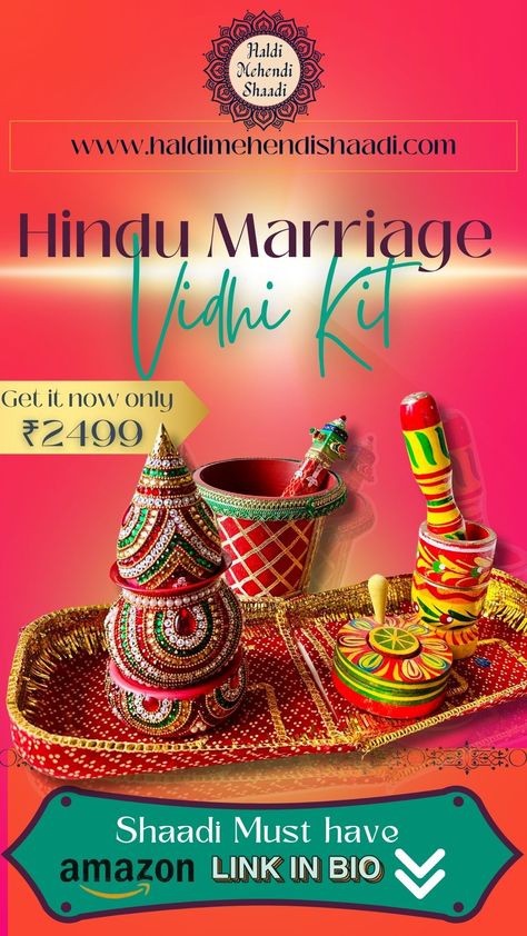 Hindu Marriage Vidhi Kit Marriage Mandap, Hindu Marriage, Wedding Kit, Hindu Rituals, Love Story, Must Haves, Essence