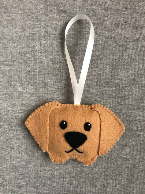 Dog Christmas Ornament in Felt Labrador, Labradoodle, Puppy, Pet Holiday Home Decor - Etsy Felt Dogs Pattern, Homemade Dog Ornaments, Felt Ornament Ideas, Dog Felt Ornaments, Christmas Ornaments For Dogs, Felt Ornaments Patterns Free, Diy Dog Ornaments, Easy Felt Christmas Ornaments, Dog Ornaments Diy