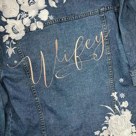 Cowgirl Jacket, Bridal Women, Bridal Jacket, Denim Ideas, Blue Denim Jacket, Embroidered Jacket, Davids Bridal, Blue Jacket, Coats Jackets Women