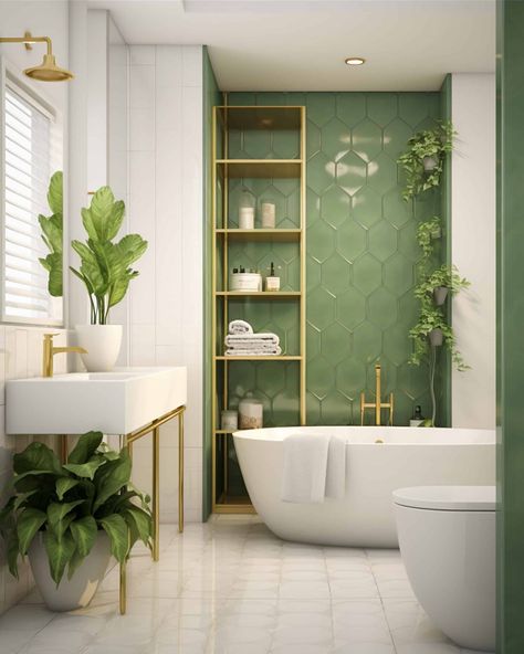 green shower tile - Google Search Green Small Bathrooms, Green Bathroom Tiles, Green Shower Tile, Large Tile Bathroom, Light Green Bathrooms, Green Bathroom Ideas, Best Bathroom Paint Colors, Green Tile Bathroom, Bathroom With Tub