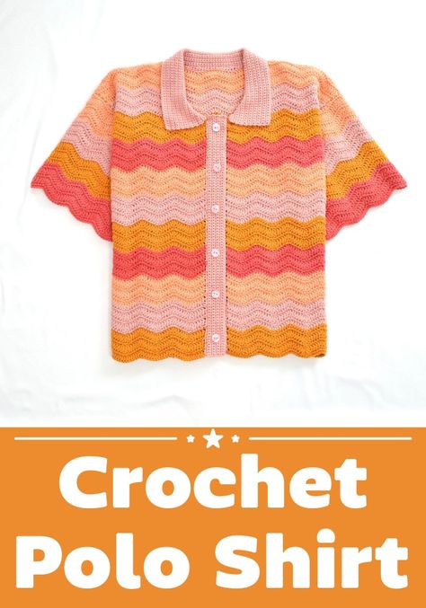 Crochet Polo Shirt Pattern Free Crochet Patterns For Shirts, Crochet Polo Shirt Pattern Free, Knit T Shirt Pattern Free, Crochet Polo Pattern, Crochet Button Up Shirt Pattern Free, Crochet Collared Shirt Pattern, Crochet Polo Shirt Pattern, Crochet Shirt Pattern Free, Crochet Shirt Free Pattern